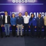 Representantes del PAN de San Luis Potosí durante una rueda de prensa sobre la crisis del agua